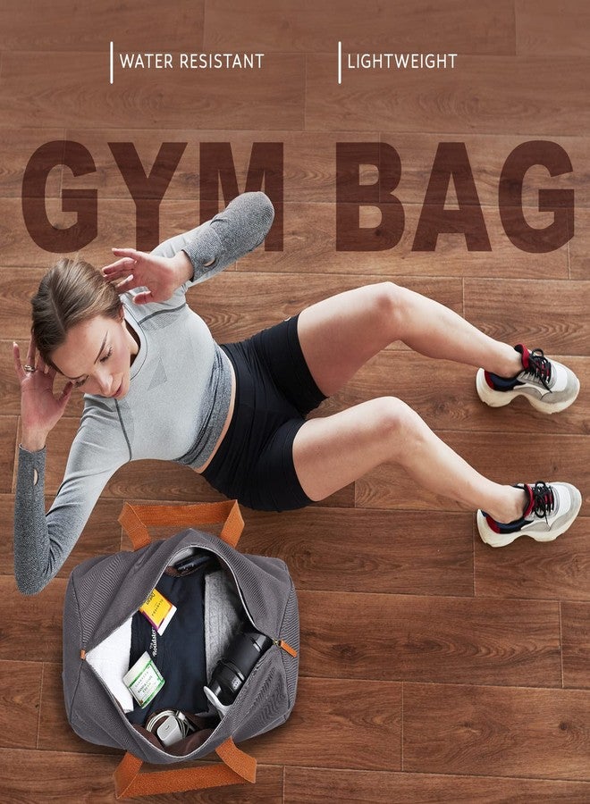 Aircase Canvas 48 cm Travel Duffel Bag, Sports Gym Duffle Bag, Shoulder Handbag for Women, Outdoor Weekend Bag with Shoe and Wet Clothes Compartments (Grey,48x28x28 cm) - Image 4